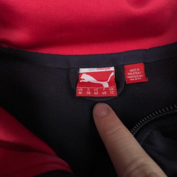 PUMA Track Jacket Women's Medium Full Zip Long Sleeve Red/pink Purple W Logo - Picture 5 of 14